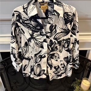 Taylor Black and White Patterned Shirt